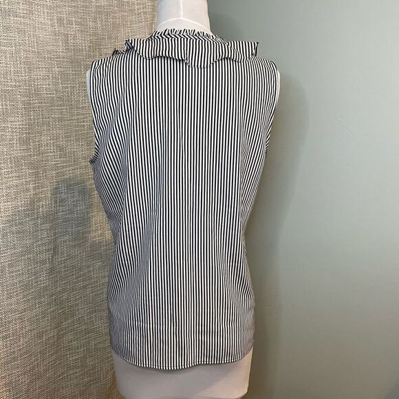 Karl Lagerfeld Paris Yagavi Ruffle Front Sleeveless Button Front Blouse Medium - Picture 6 of 8